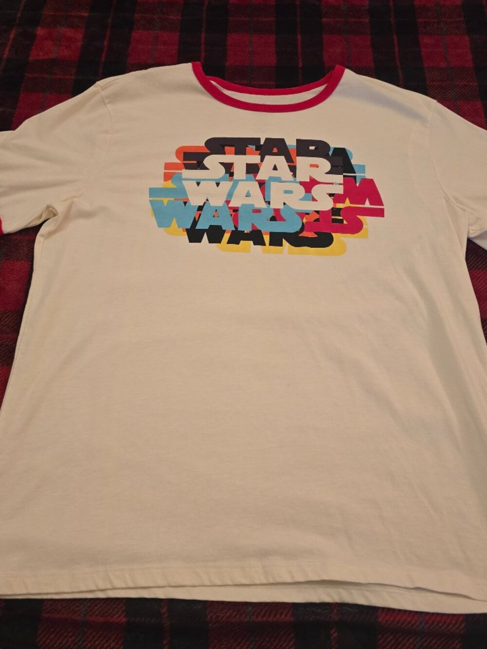 Vintage Disney Star Wars Ringer Tee Cream Large